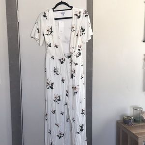 Tie Floral Maxi Dress